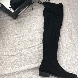 Black fashion nova over the knee boots size 7 1/2